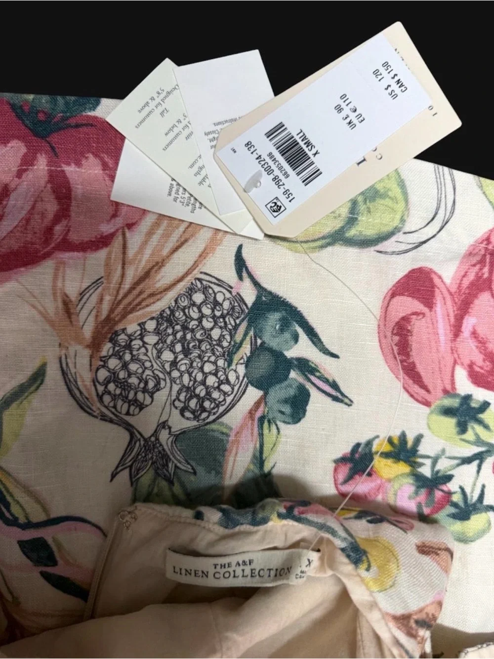 Abercrombie & Fitch White Floral Maxi Dress with Pink, Yellow and Green Accents